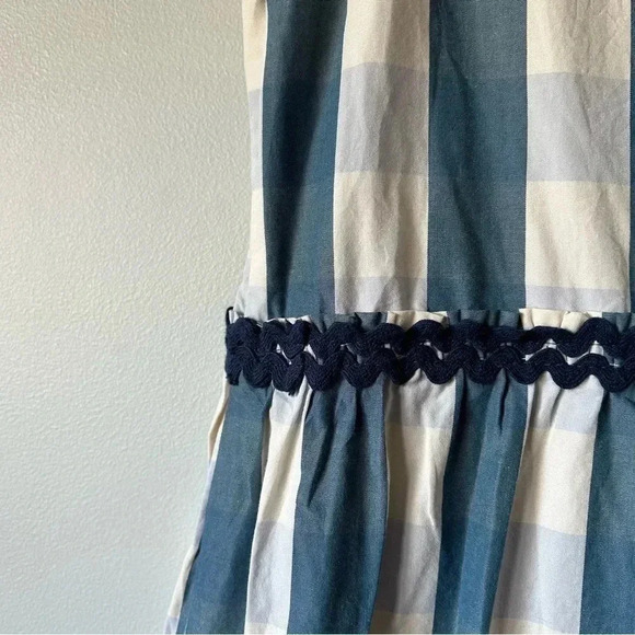 Madewell | Rickrack Cattail Tiered Dress in Gingham  Check - Picture 10 of 14